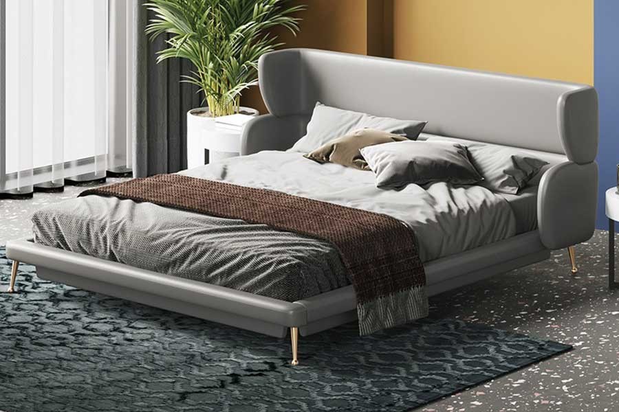 置造-轻奢 极简风格 皮艺卧室双人床