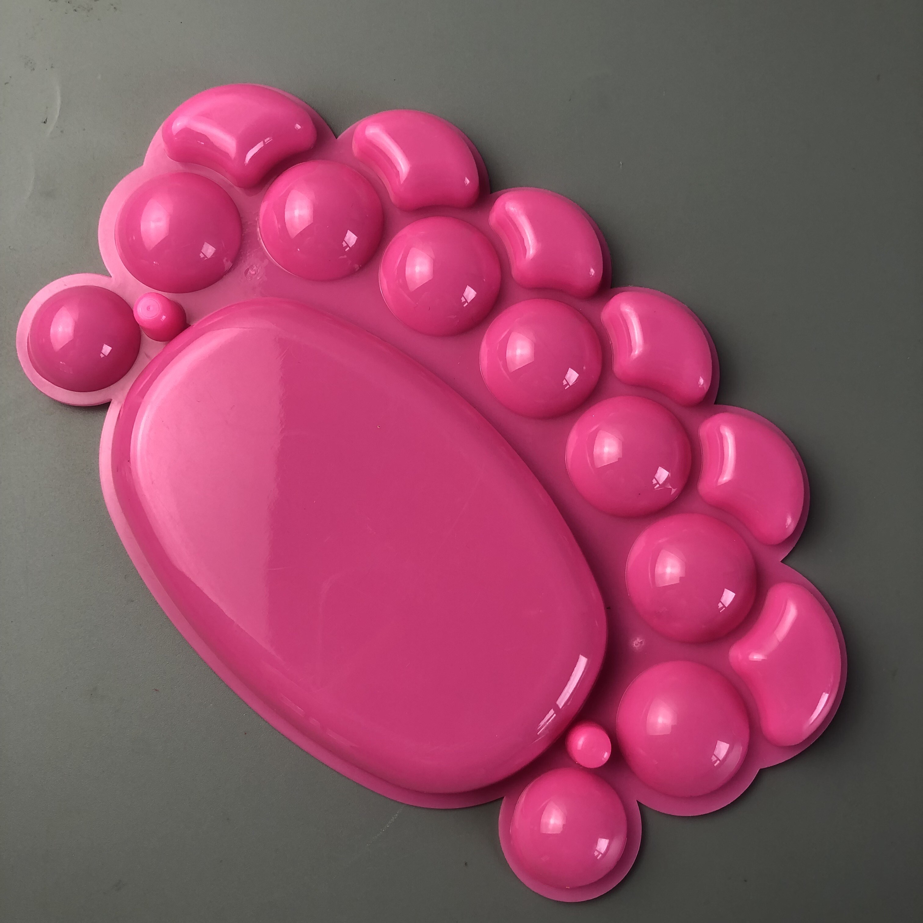 Plastic Large Rose Colors Painting Pigment Palette with Custom Size